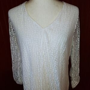 Alfani Lace Blouse V-neck Top M